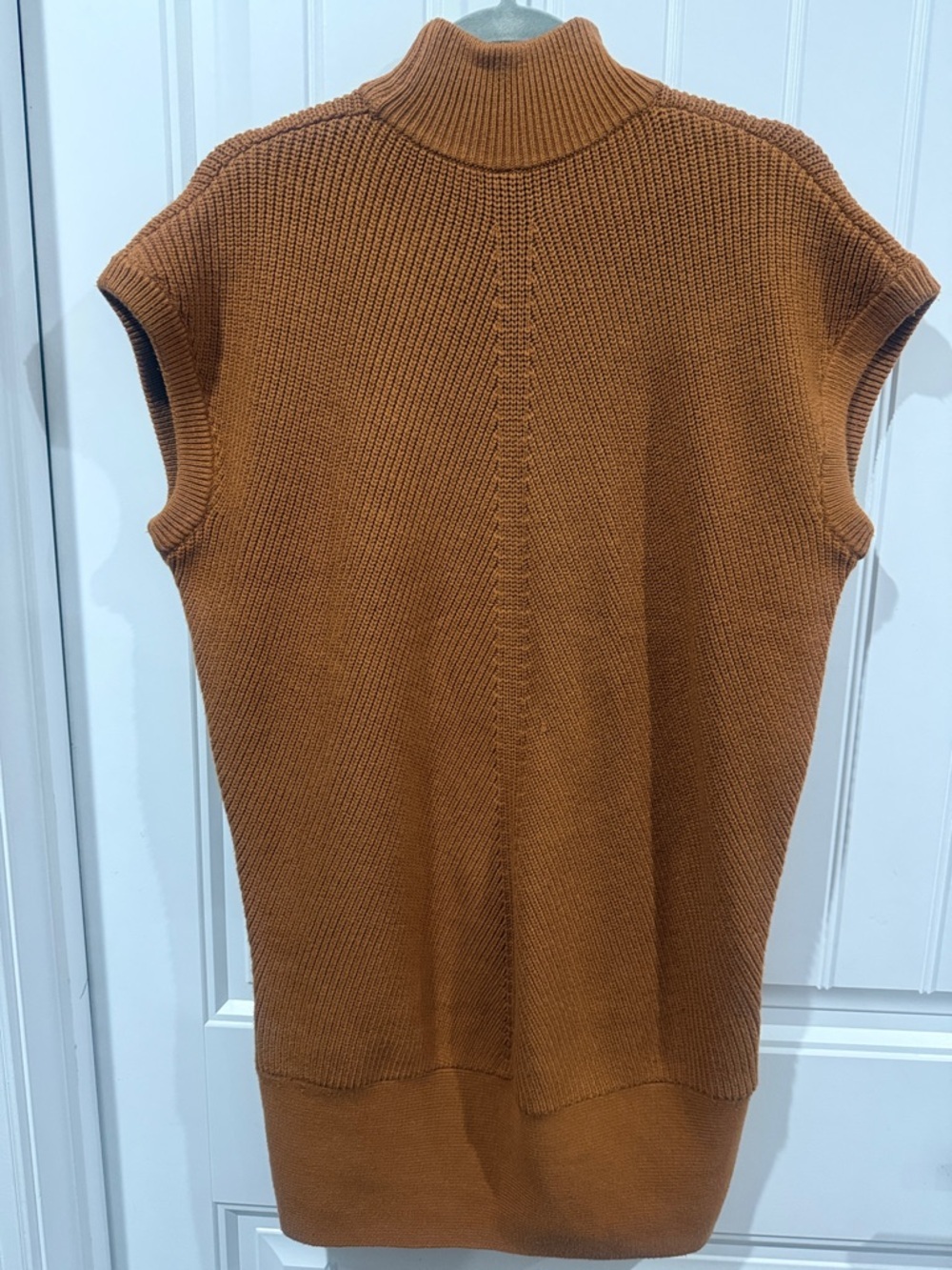Sleeveless Turtleneck Knit Sweater Dress - warm brown - Picture 2 of 3